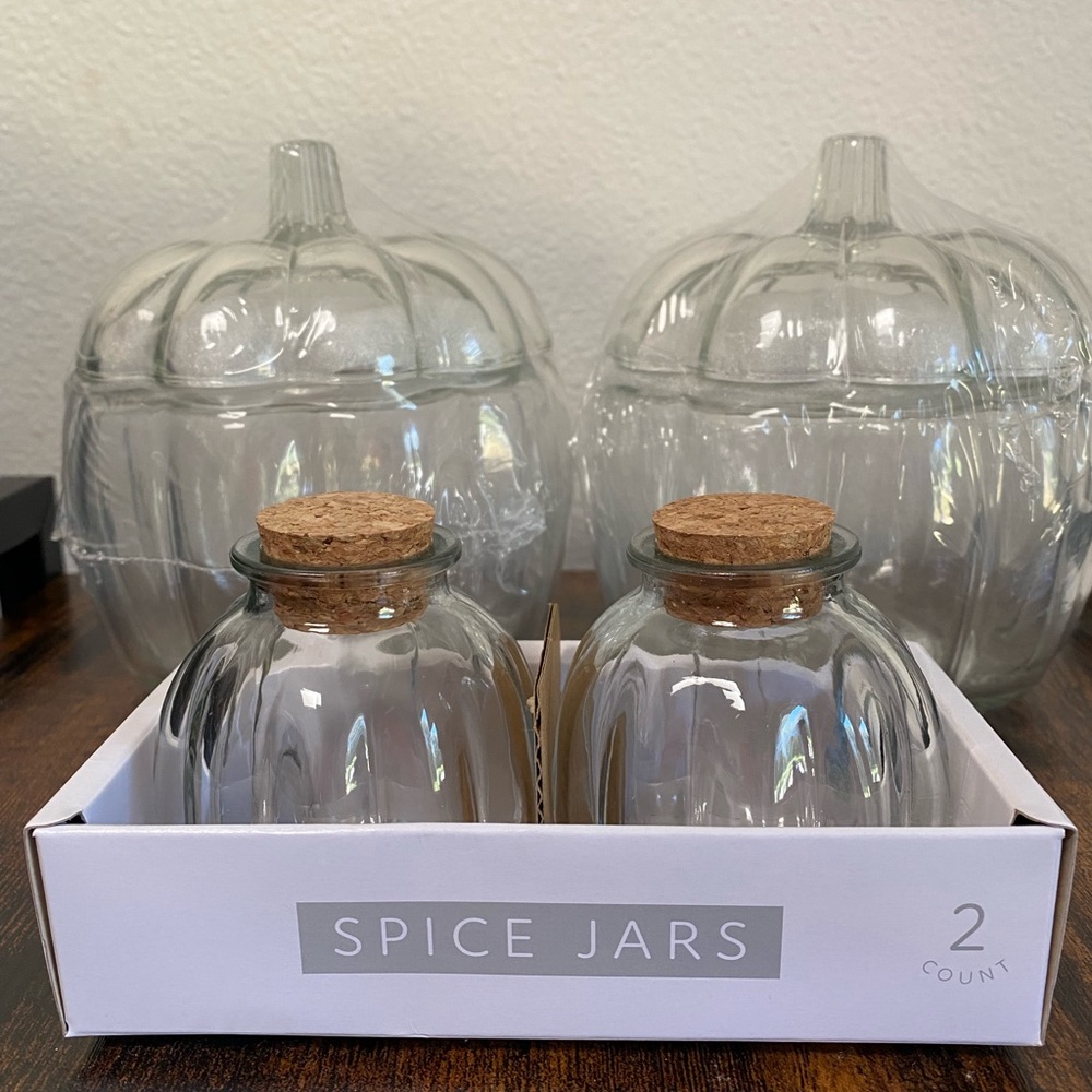 Glass pumpkin home decor